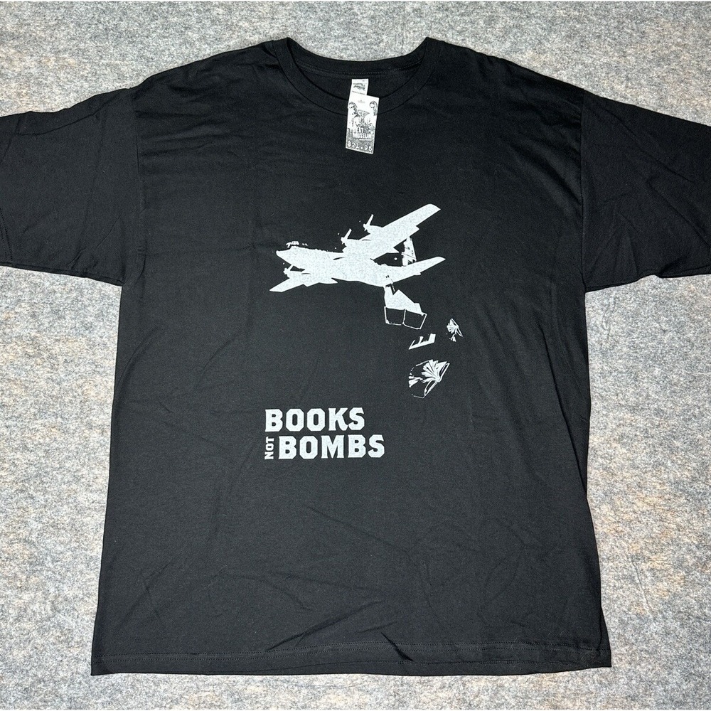 "Drop Books Not‎ Bombs" The Beat Museum Bomber T Shirt Size XL- New w/tags